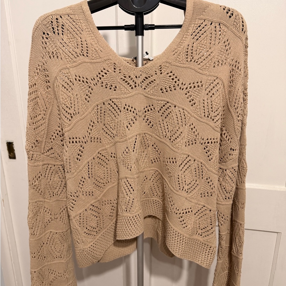 cupcakes & cashmere Tan V-Neck Sweater